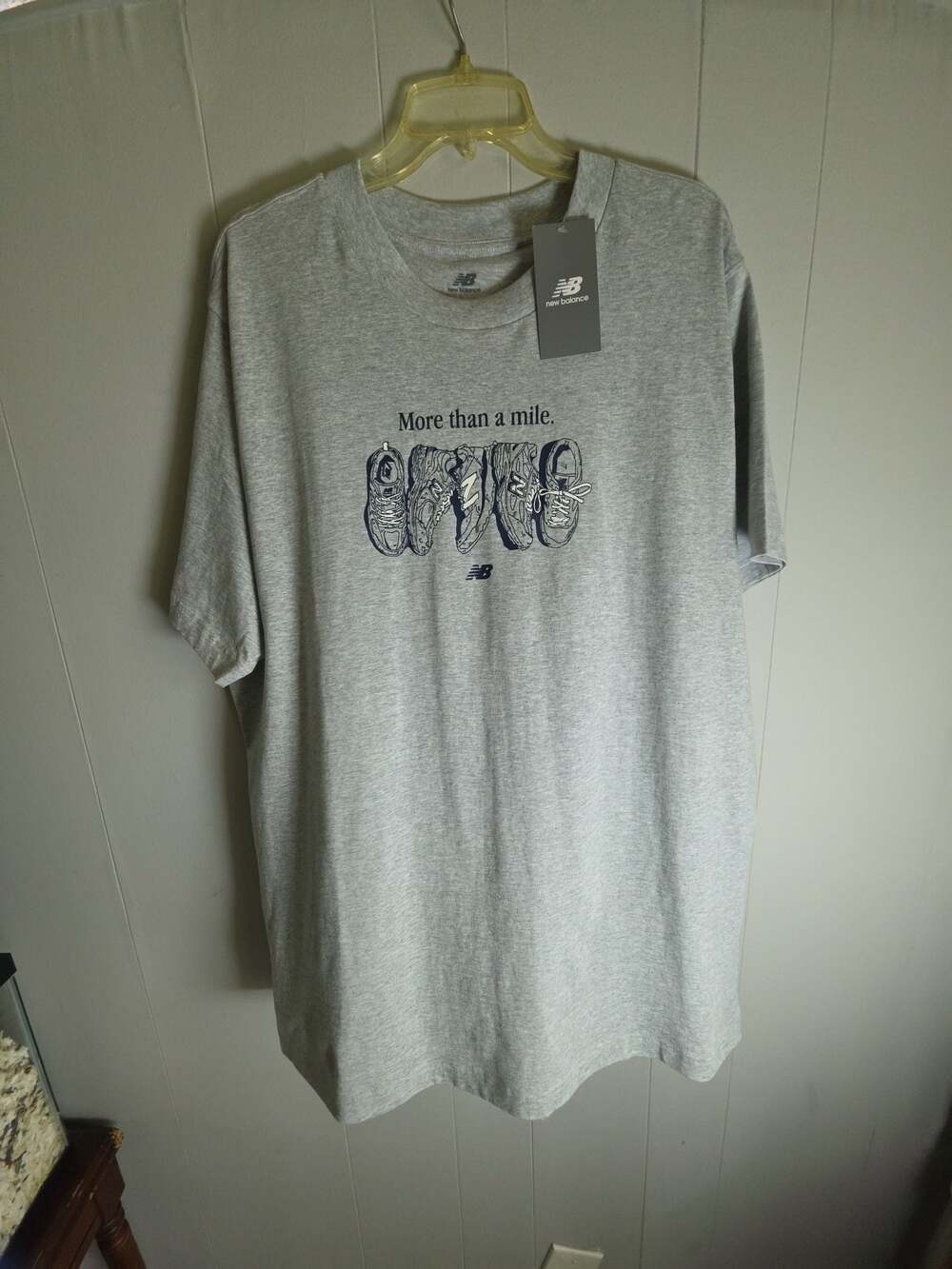 New Balance More Than A Mile Graphic T-Shirt Heather Grey 2XL